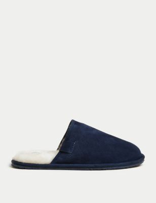 

Mens Autograph Suede Mule Slippers with Freshfeet™ - Navy, Navy