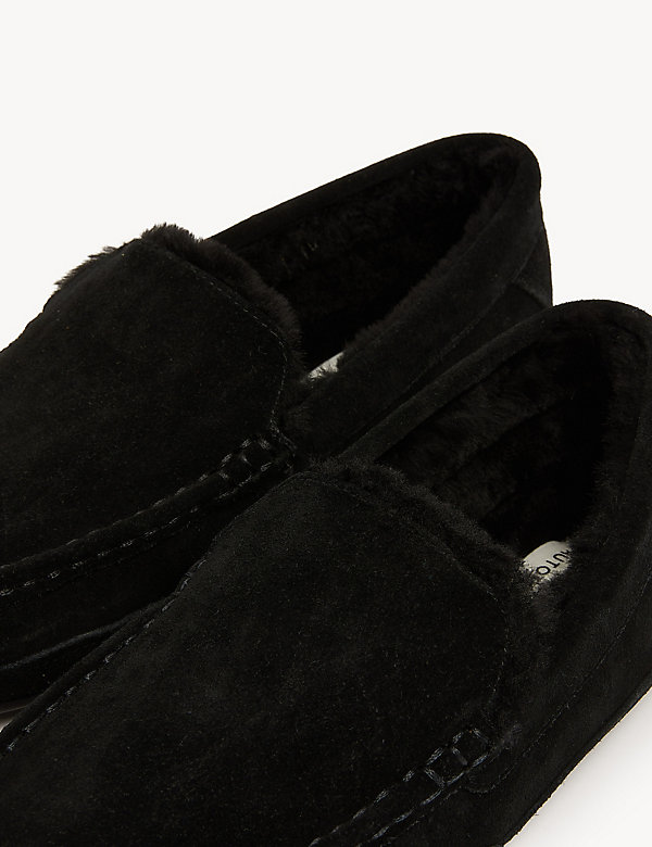 Suede Moccasin Slippers with Freshfeet™ - SA