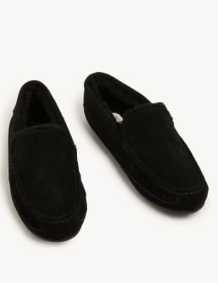 M&s mens leather discount slippers