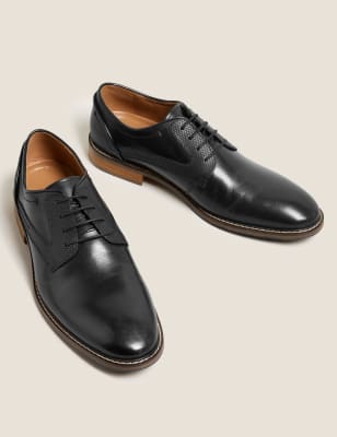  Derbys en cuir à imprimé Saffiano - Black