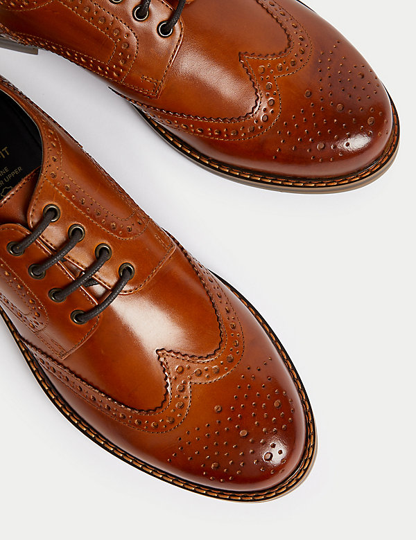 Wide Fit Leather Brogues - SA