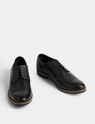 M&S Mens Leather Trisole Brogues