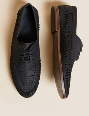 

M&S Collection Mocasines de piel con cordones tejidosMens - Navy, Navy