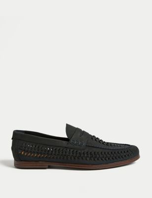 

Mens M&S Collection Nubuck Leather Slip-On Loafers - Navy, Navy