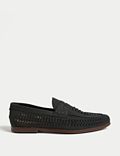 Nubuck Leather Slip-On Loafers