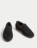Nubuck Leather Slip-On Loafers