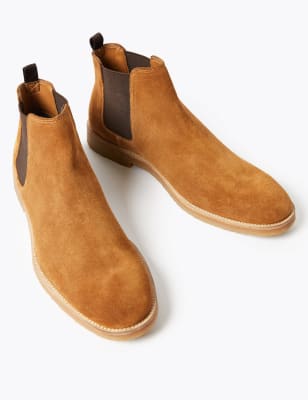 Mens suede chelsea on sale boots crepe sole