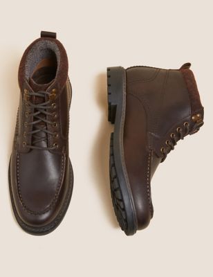 M&S Mens Leather Waterproof Casual Boots