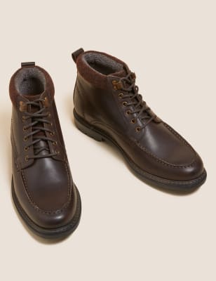 

Mens M&S Collection Leather Waterproof Casual Boots - Brown, Brown