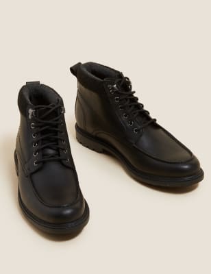 

M&S Collection Botas informales de piel impermeablesMens - Black, Black