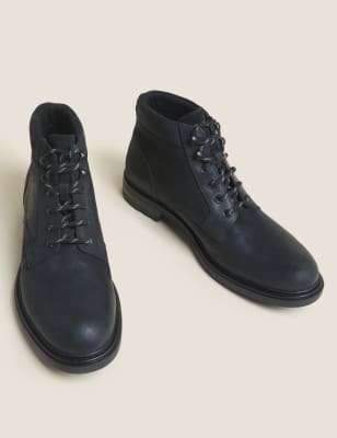 

Mens M&S Collection Leather Casual Boots - Black, Black
