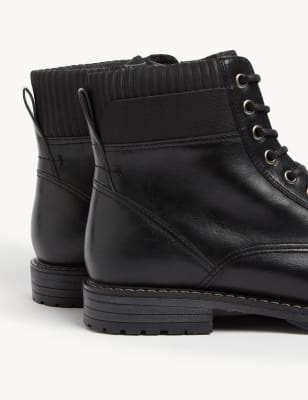 

M&S Collection Botas estilo militar con cremallera lateralMens - Black, Black