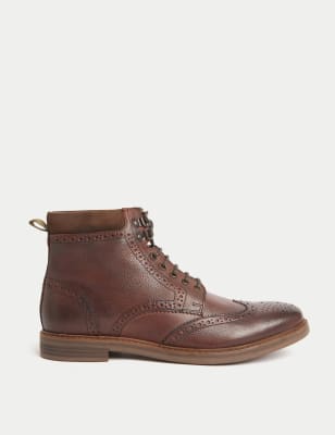

M&S Collection Botas brogue de pielMens - Brown, Brown