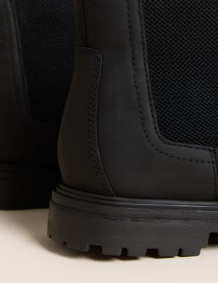 

Mens M&S Collection Wasserfeste Chelsea-Lederstiefel - Black, Black