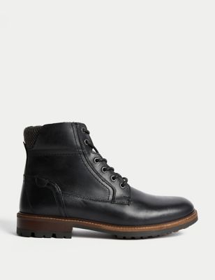 

Mens M&S Collection Leather Casual Boots - Black, Black