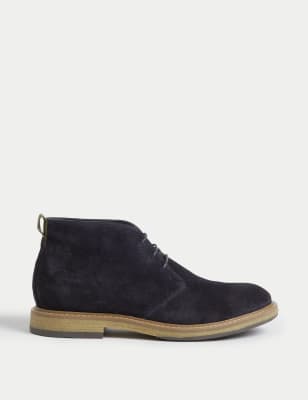 M&S Men's Suede Chukka Boots - 7 - Navy, Navy,Tan