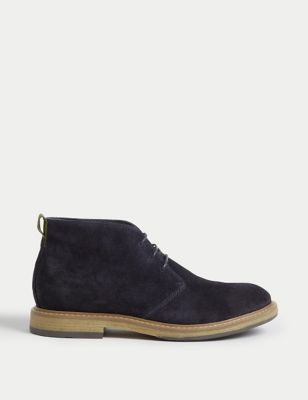 M&S Mens Suede Chukka Boots - 7 - Navy, Navy,Tan