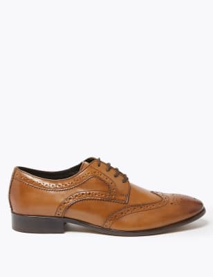  Richelieux larges en cuir - Chestnut