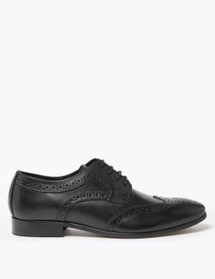 

Mens M&S Collection Wide Fit Leather Brogues - Black, Black