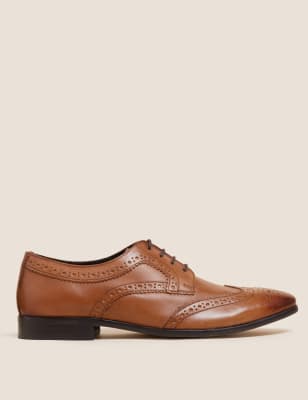 

Mens M&S Collection Leather Almond Toe Brogues - Chestnut, Chestnut