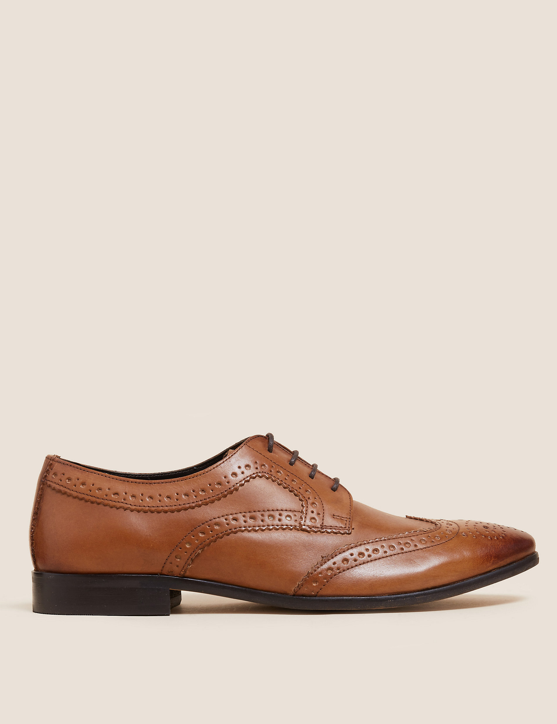 Leather Almond Toe Brogues