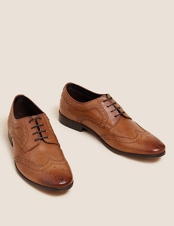 Leather Almond Toe Brogues - GR