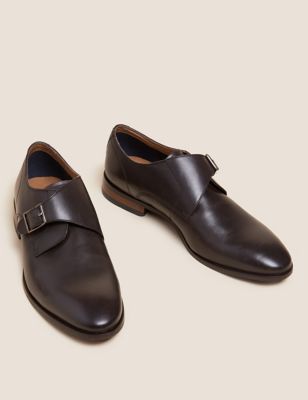 M&S Mens Leather Monk Strap Shoes