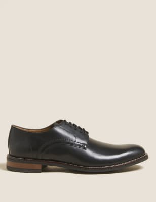 

Mens M&S Collection Leather Derby Shoes - Black, Black