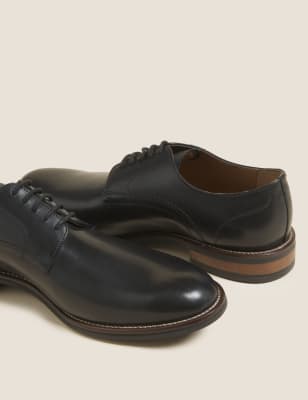 

Mens M&S Collection Leather Derby Shoes - Black, Black