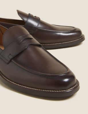1940s Men’s Shoes: Men’s Vintage Shoe History Mens MS Collection Leather Loafers - Dark Brown Dark Brown $105.00 AT vintagedancer.com