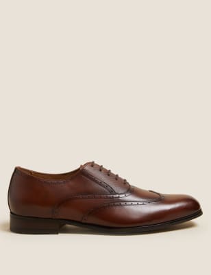 

Mens M&S Collection Leather Brogues - Dark Tan, Dark Tan