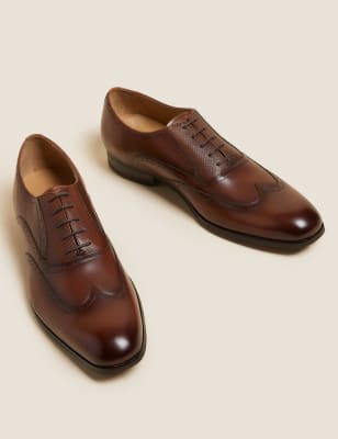 

Mens M&S Collection Leather Brogues - Dark Tan, Dark Tan