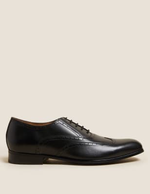 

Mens M&S Collection Leather Brogues - Black, Black