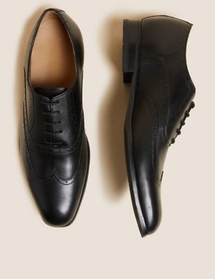 

Mens M&S Collection Leather Brogues - Black, Black
