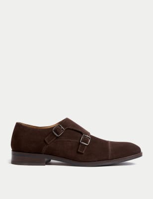 

Mens Autograph Suede Monk Strap Shoes - Dark Brown, Dark Brown