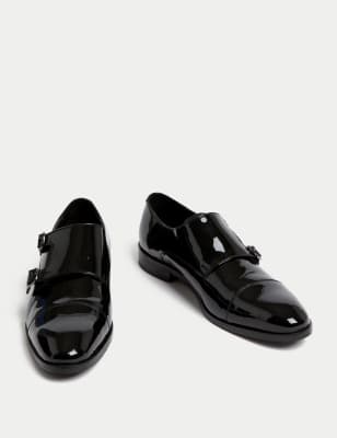 Leather Double Monk Strap Shoes