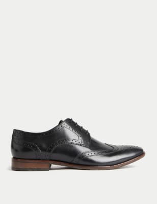 M&S Men's Leather Brogues - 6 - Black, Black,Tan