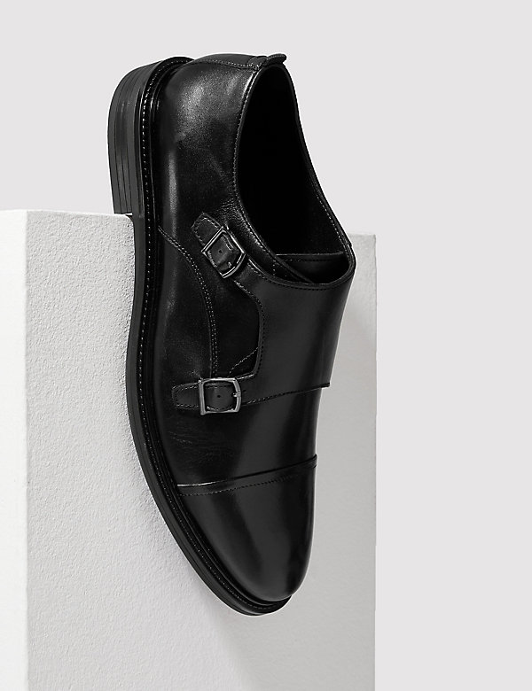 Leather Monk Strap Shoes - JP