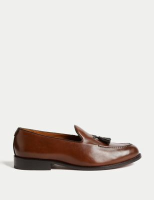 Jaeger Men's Leather Loafers - 7 - Brown, Brown