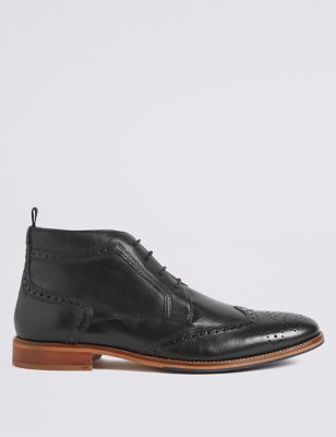 Leather Lace-up Brogue Chukka Boots | M&S Collection | M&S