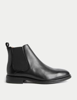 

M&S Collection Botines Chelsea de ancho especial de pielMens - Black/Black, Black/Black