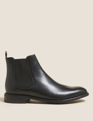 

Mens M&S Collection Leather Chelsea Boots - Black/Black, Black/Black