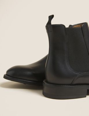 

Mens M&S Collection Leather Chelsea Boots - Black/Black, Black/Black