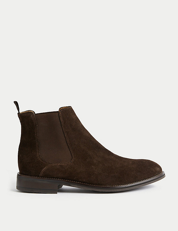 Wide Fit Suede Pull-On Chelsea Boots - HU