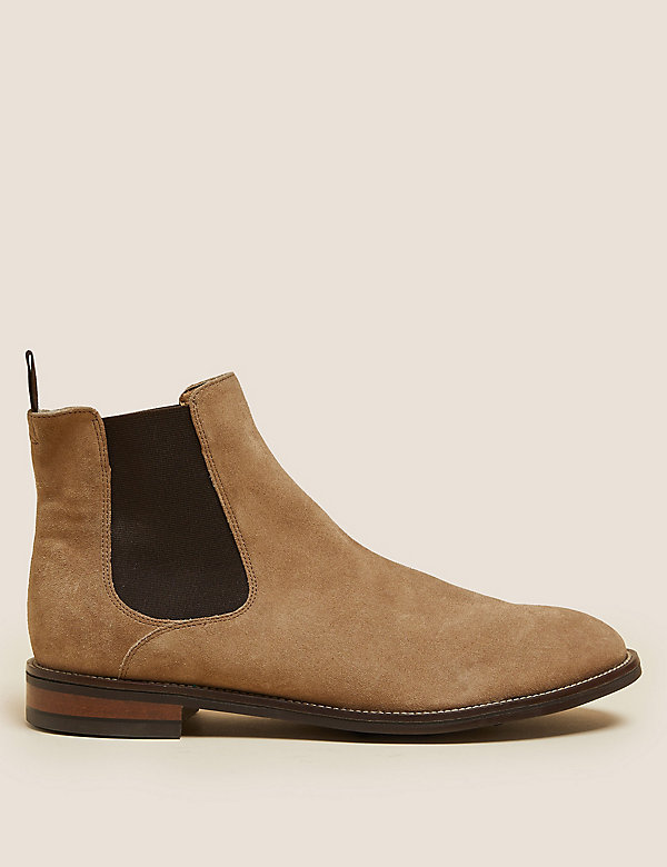Wide Fit Suede Pull-On Chelsea Boots - BH