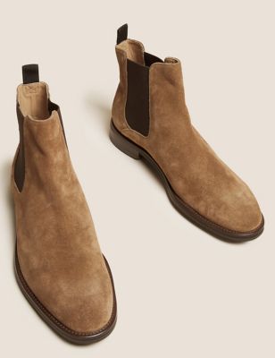 M&S Mens Suede Pull-On Chelsea Boots