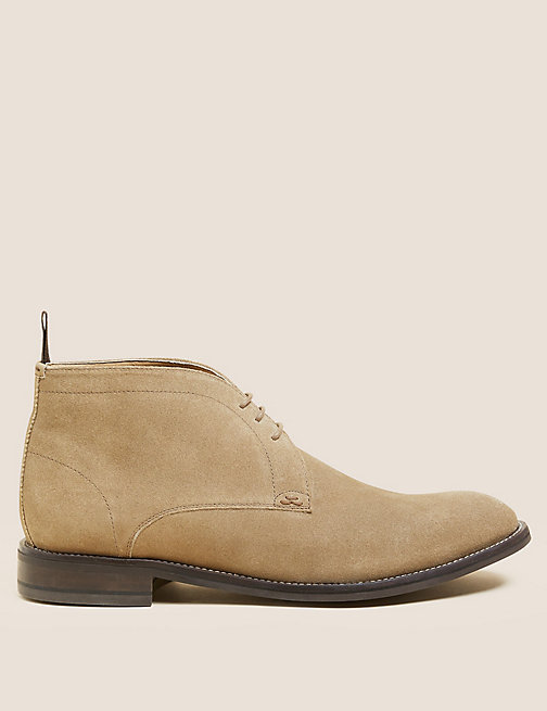 Marks And Spencer Mens M&S Collection Suede Chukka Boots - Sand