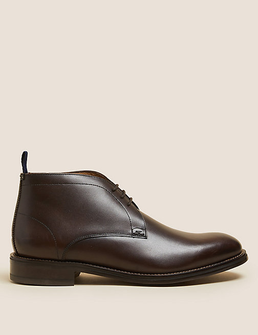 Marks And Spencer Mens M&S Collection Leather Chukka Boots - Brown
