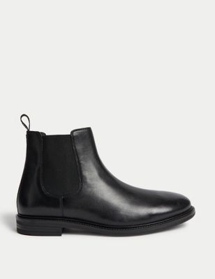 Autograph Men's Wide Fit Leather Chelsea Boots - 7 - Black, Black