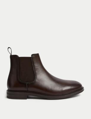 Leather Pull-On Chelsea Boots